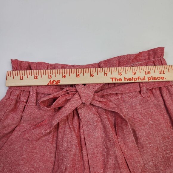 Draper James RSVP Women's Linen Blend Paperbag Short Lined Light Red XS - Picture 7 of 13